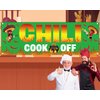 QOUBAI Chili Cook Off Banner, Green, 71 x 24 Inches, Premium Material, for Mexican Fiesta, Cinco De Mayo, Party Supplies