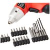 25-Piece Electric Screwdriver Set - Cordless Drill with LED Work Light, Automatic Spindle Lock, and Screw Driver Bits by Stalwart (Red)