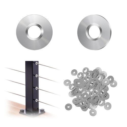 40Pack Cable Railing Kit Adhesive Sleeves for 1/8" 5/32" Wire Rope, T316 Stainless Steel Cable Railing Hardware for Protect Metal Post, Concealing Rope Holes for Deck Stair Railing, Silver