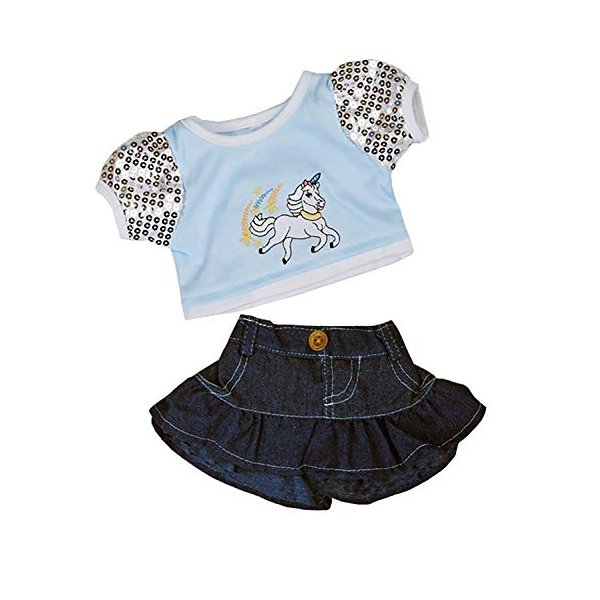 Unicorn Glitter Outfit Teddy Bear Clothes Outfit Fits Most 14" - 18" Build-a-Bear, Vermont Teddy Bears, and Make Your Own Stuffed Animals