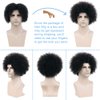 BECUS 8inch Afro Wig for Black men Short Kinky Curly 100% Human Hair Wigs for Black Men Short African American Male Afro Wig (Natural Spiral Black #1B)