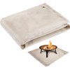 Fire Pit Mat - 39 * 39in Fireproof Blanket for Under Fire Pit, Compatible with Solo Stove, Heat Resistant Rug for Outside Indoor Wooden Deck Grass Lawn Protection - Camel