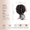 CINHOO Messy Bun Hair Piece for Women with Claw Clip Hair Extensions Dark brown Bun,Curly Wavy Hair Bun Clip in Claw Chignon Ponytail Hairpieces with Long Beard Tousled Updo Hair Extensions(8/27)