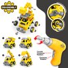 4-in-1 Take Apart Car Toys for Boys, DIY Engineering Construction Truck Toy Vehicle - Dump Truck, Cement Mixer, Excavator, Crane, Kids Building Educational Toy Gift for Age 3 4 5 6 7 8 Year Old Girls