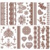 Henna Tattoos, Henna Temporary Tattoos Brown Waterproof Tattoo stickers for Women Wedding Party Festivals, & Parties Decoration Suppliers 6Sheets…