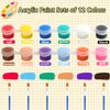 Cptoion 360Pcs Mini Acrylic Paint Set,Acrylic Paint Strips for Kids & Adults,24 Washable Filled Paint Strips in 12 Colors with 48 Brushes and 24 Mixing Palettes,Kids Paint Set for Home Party Favors