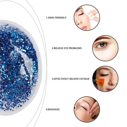 Eye Gel Ice Pack, Reusable Gel Eye, Eye Cooling Pad Hot Cold Eye Patch, Under Eye Patches to Relieve Tired Eyes, Dark Circles(Blue)