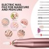GAOY Electric Nail Drill, USB Electric Nail File for Acrylic and Gel Nails, Portable Efile with Nail Drill Bits, Manicure Pedicure Tools for Home Salon, Pink