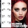 MDRTIRIM Halloween Eye Shadow Tattoos, 4pcs Spider Web Skull Bat Spooky Scary Fake Black Widow Temporary Tattoo Stickers for Women Girls Horror Halloween Masquerade Parties