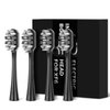 XFU-2007 Sonic Electric Battery Toothbrush Replaceable Brush Head*4, Compatible with The XF-2007 Handles（Black）