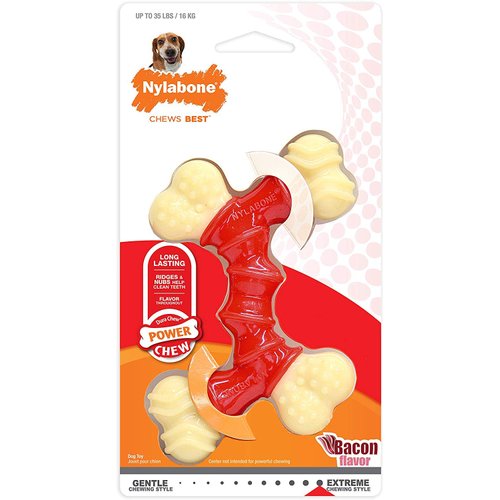 Durachew Double Bone Bacon Dog Toy [Set of 2] Size: Wolf