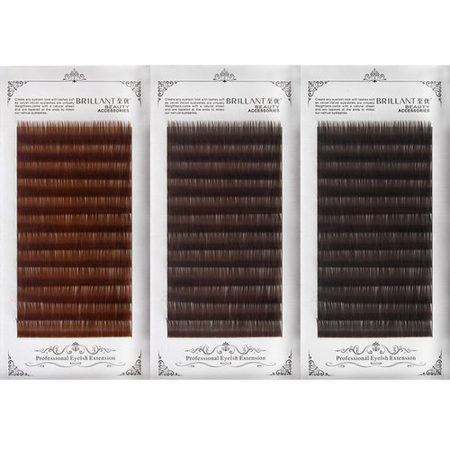 Scala Thickness 0.10mm C Curl Light Brown/Dark Brown/Black-Brown False lashes Individual Eyelash Extension Natural False Eyelashes (8mm, Black Brown)