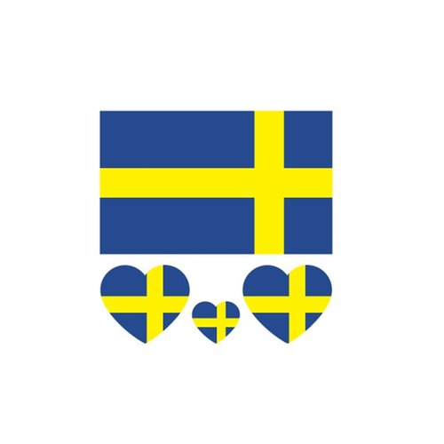 ZPDNURZL 10 Sheets Sweden Flag Tattoos Stickers 40 Pcs Waterproof Sweat Sports National Flag Removable Fake Tattoos