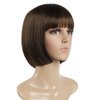 SYXLCYGG Bob Wig Brown Short Wigs With Bangs Flame Retardant 10" Straight Silky Fluffy Womens Hair Wigs Synthetic Black Girl Daily (Free Wig Cap)