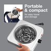 Proctor Silex Electric Stove, Single Burner Cooktop, Compact and Portable, Adjustable Temperature Hot Plate, 1200 Watts, White & Stainless (34106)