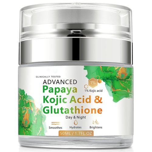 Cream for Face, Papaya Kojic Acid Glutathione Natural Skin Nourishing Resurfacing Face Cream, Day&Night Moisturizing Skin Cream, Brighting Dark Spots, Intensely Hydrating, Provide Elastic and Youthful