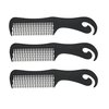 Willie Morrow Hair Comb 3 pieces Black, made in USA, hair detangler, adults and kids, no more tangles, hair styling, professional, set, kit, hair stylist