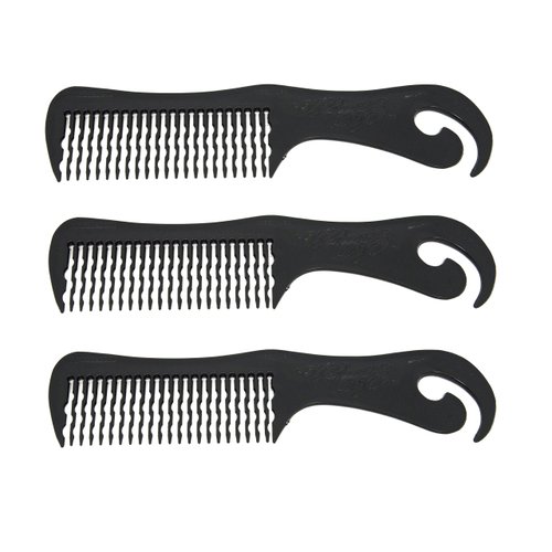 Willie Morrow Hair Comb 3 pieces Black, made in USA, hair detangler, adults and kids, no more tangles, hair styling, professional, set, kit, hair stylist