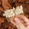 Gorais Gold Leaf Wedding Hair Comb Leaves Bridal Hair Piece Bride Hair Accessories for Women and Girls