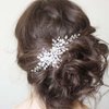 Latious Silver Bride Wedding Hair Comb Rhinestone Bridal Hair Piece Pearl Hair Accessories for Women and Girls