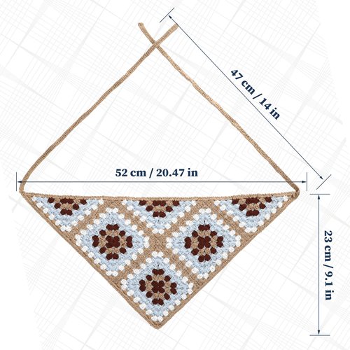 Molans Floral Bandanas Crochet Hair Scarf - 3Pcs Women Knitted Headscarf Daisy Headband Vintage Head Kerchief for Girls