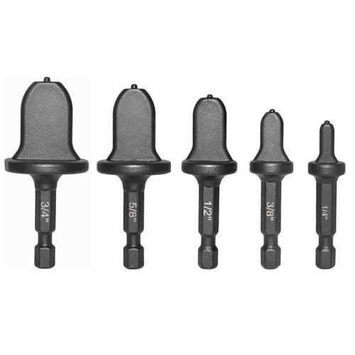HVAC Copper Tube Flaring Tool 5PC Drill Bit Set, Copper Pipe Expander Bit for Air Conditioner Repairing, Include 3/4 5/8 1/2 3/8 and 1/4, Hex Shank for Impact Drill and Power Drill