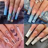 UNA GELLA XXL Long Square Nails Tips 216 PCS No C Curve Straight Nail Tips Full Cover Square Gel X Tips Extra Long Nail Tips Clear False Fake Nails Gel Nail Extension for Nail Salon Home DIY 12 Sizes