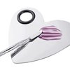 6 in 3 Set Makeup Mixing Palettes, 2 Pcs Stainless Steel Nail Art Palette with 2 Makeup Spatula for Foundation Makeup Tools Eyeshadow Nail Art (4 in 2 Silver Heart Rectangular)