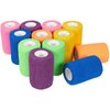 Juvale 12 Rolls Self Adhesive Stretch Bandage Wrap 2 Inch x 6 Yards, Adherent Cohesive Vet Tape for First Aid, Wrist and Ankle Swelling, Animals, Pets, Sports (6 Colors)
