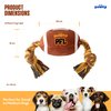 PAWTY Football - Plush Football Interactive Dog Toy - Durable Tug Rope for Tug Fetch with Squeaker - Aggressive Chewer for Teething Puppy - Sports Ball for Small Medium Pet Training Birthday Gift