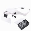 Headband Magnifier With LED Light Bracket & Headband are Interchangeable 5 Replaceable Lenses: 1.0X, 1.5X, 2.0X, 2.5X, 3.5X for Reading, Jewelry Loupe, Watch Electronic Repair