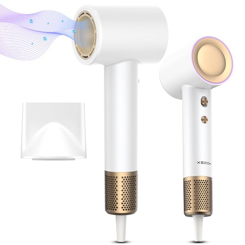 Hair Dryer, XSOOH 160000 RPM Small High-Speed Brushless Motor Travel Portable Blow Dryer for Curly Straightener Hair, Professional Quiet Negative Ionic Hair Dryer Nozzle