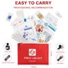 PYSANR Small First Aid Kit, 150 Piece with Foil Blanket, Scissors First Aid Bag for Emergency, Home, Camping, Travel, Sports, Office, Outdoor, Car, School