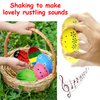 Wooden Easter Egg Shakers Baby Easter Maracas Easter Eggs for Baby Kids Musical Instruments Early Learning Toys, 6 Pcs