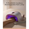MelodySusie Rechargeable UV LED Nail Lamp, P-PLUS30G Cordless UV Nail Light for Gel Nails with 3 Timer Settings, Professional Nail Dryer for Salon & Home Use (Pink)