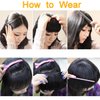 8" Clip in Bangs Hair Extensions Thick Full Neat Bangs Fringe Hair Extension with Temples One Piece Clip on Front Bangs Hairpiece