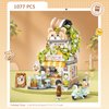 MEIEST Mini City Shop Street View Building Blocks Model Set,Simulation Animals Architecture Collection Particle Construction Building Bricks Toy,Home Decoration (Bear Coffee Shop)