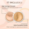 FOUNDATION & CONCEALER DUO (BEIGE & MEDIUM CONCEALER) Mineral Makeup Kit Full Size Set Matte Bare Face Sheer Powder Cover