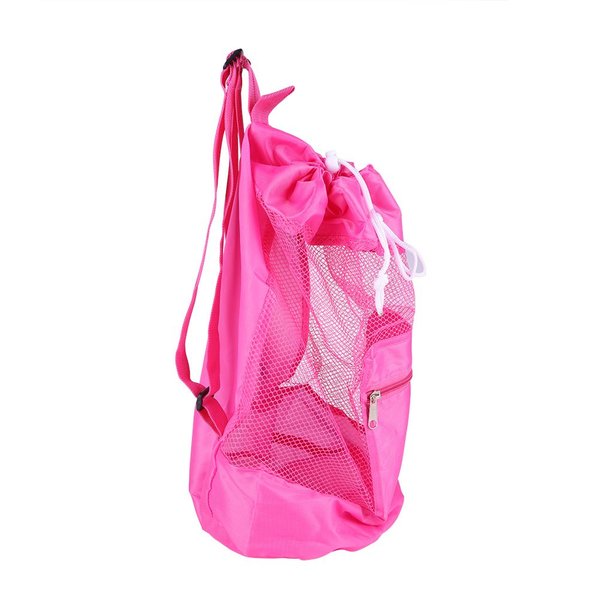 Tote Sand Away Drawstring for Kids Beach Toy Bag Swim and Pool Toys Balls Storage Bags for Picnic , Mesh Beach Backpack , Swimming , Outdoor Activities , Toy Not Included (Pink) , Mesh Beach Backpack ,