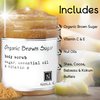 Organic Brown Sugar Body Scrub Made in USA with Essential Oil and Vitamin C by Nabila K - Exfoliate and Moisturize for Smooth Skin - Luxury for Women & Men, 3 oz
