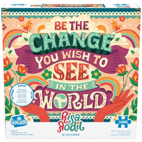 Goliath Risa Rodil: Be The Change in The World 1000-Piece Puzzle with Poster - Completed Size 26.75 x 18.26 Inches - Ages 12 and Up