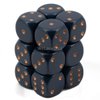 Chessex DND Dice Set D&D Dice-16mm Opaque Dusty Blue and Gold Plastic Polyhedral Dice Set-Dungeons and Dragons Dice Includes 12 Dice – D6, (CHX25626)