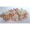 Generic Rose gold white flower crystal pearl hair clip bridal clip barrette