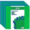 Bestoyz Building Bricks Baseplates Multipack, 32x32 Stud, 8 Pack of Base Plates in Blue & Green, Base for Building Blocks Creations, 10x10 in. (25.5x25.5 cm)