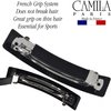 Camila Paris AD820 French Hair Barrette Clip for Girls, Black, Rubberized Metal Clasp, Strong Hold Grip Hair Clips for Women, No Slip and Durable Styling Girls Hair Accessories, Made in France
