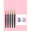 Nail Art Brushes, 5Pcs Nail Art Liner Brushes, Painting Art Design Brush Set Nail Dotting Drawing Tool for Long Lines, Thin Details, Fine Drawing Sizes 4/8/12/20/25mm, Black