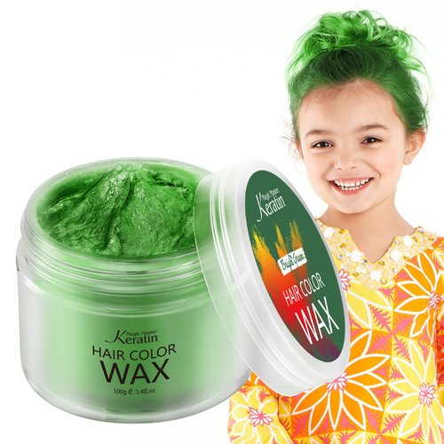 Temporary Hair Color Wax Emerald Green, Magic Master Keratin Hair Dye Paint Wax, 3.4 Fl Oz Natural Washable Temporary Hair Color for Kids Girls Women & Men,Party, Cosplay, Festival & Halloween