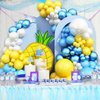 Cartoon Sponge Party Decorations,Sponge Theme Balloon Garland Arch Kit, Yellow Blue Clear Balloon Arch For Cartoon Sponge Birthday Baby Shower Party Supplies Sponge Bob Party Supples