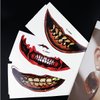 Halloween Smile Mouth Tattoo Stickers Clown Horror Mouth Temporary Tattoos 12 Sheets Scary Face Decals Prank Makeup Temporary Tattoo For Kids Girls Boys Adults Cosplay Groovy Party Decorations