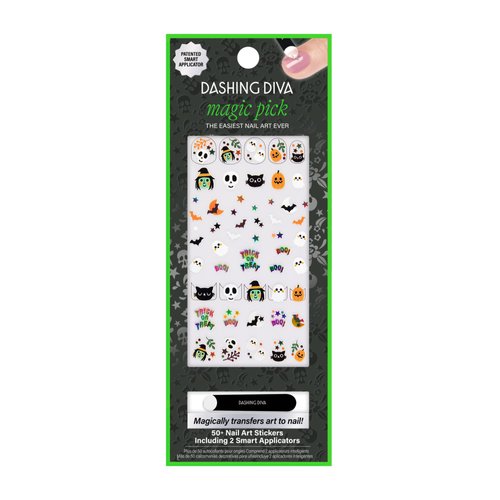 Dashing Diva Magic Pick Nail Stickers - Bag of Tricks | Easy Nail Art Stickets | Comes with 50+ Stickers and 2 Precision Placement Tools